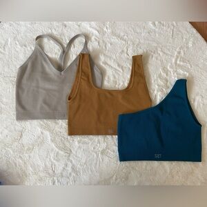 Set active one shoulder bras & OUAI V neck  bras